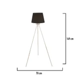 Epona Siyah Şapkalı Krom Modern Dekoratif Salon Lambader thumbnail 5