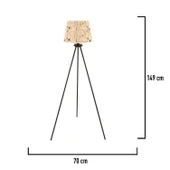 Epona Desenli Şapkalı Siyah Modern Dekoratif Salon Lambader thumbnail 5