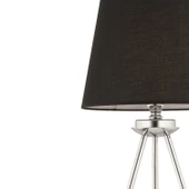 Epona Siyah Şapkalı Krom Modern Dekoratif Salon Lambader thumbnail 4