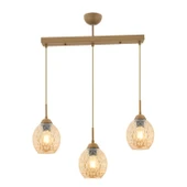 Nino 3Lü Sıralı Eskitme Modern Sarkıt Oturma Odası Salon Sarkıt Avize thumbnail 2