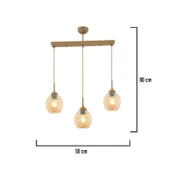 Nino 3Lü Sıralı Eskitme Modern Sarkıt Oturma Odası Salon Sarkıt Avize thumbnail 3