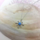 Vaoov 925 Ayar Gümüş Opal Taşlı Kutup Yıldızı Kolye thumbnail 7