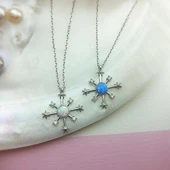 Vaoov 925 Ayar Gümüş Opal Taşlı Kutup Yıldızı Kolye thumbnail 6