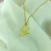 Vaoov 925 Ayar Gümüş El Yazısı İki Harfli Kolye thumbnail 5