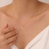 Vaoov 925 Ayar Gümüş İki Harfli Minimal Kolye thumbnail 3