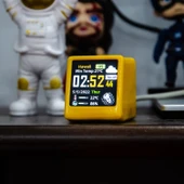 HyMark Akıllı Mini Hava Durumu İstasyonu 1.54 inç LED LCD 28x28mm Dijital Ekran WiFi Saat Sıcaklık Nem - 1