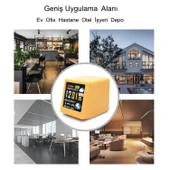 HyMark Akıllı Mini Hava Durumu İstasyonu 1.54 inç LED LCD 28x28mm Dijital Ekran WiFi Saat Sıcaklık Nem - 7