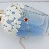 925 Ayar Gümüş Pembe ve Beyaz Taşlı Zarif Bileklik thumbnail 6