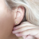 925 Ayar Gümüş Minimal Kalp Küpe thumbnail 3