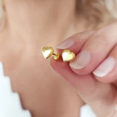 925 Ayar Gümüş Minimal Kalp Küpe thumbnail 1