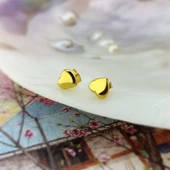 925 Ayar Gümüş Minimal Kalp Küpe thumbnail 7