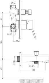 GPD Tam Ankastre Duş Seti Tulio MTA135+DST26+ADS05 thumbnail 2