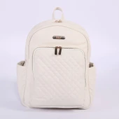 M&Y Dust Deri Anne Bebek Bakım Sırt Çantası 7130 Krem - 1