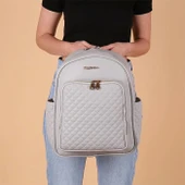 M&Y Dust Deri Anne Bebek Bakım Sırt Çantası 7130 Gri - 5