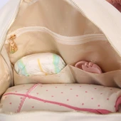 M&Y Dust Deri Anne Bebek Bakım Sırt Çantası 7130 Krem - 5