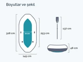 İntex 68376 Mariner 4 Şişme Bot Set 320 Kg 328X145X48cm Kürek-Pompa Set - 11