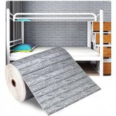 Renkli Duvarlar NW02 GRİ KENDİNDEN YAPIŞKANLI ESNEK SÜNGER 3D DUVAR KAĞIDI PANELİ 70x77 CM - 1