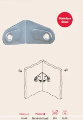 Gürçay Paslanmaz Kabin Mobilya Bağlantısı L - 3