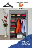 Prado Elit Yandan Raflı Çelik Profilli Bez Dolap - 1