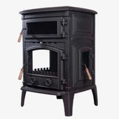 Volkan V-09 Üç Camlı Yan Kapak Fırınlı Döküm Şömine Soba thumbnail 1