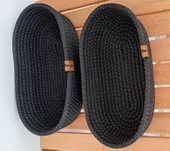 DEKORATİF 2 ADET OVAL SEPET 15*25CM SİYAH EV BANYO JÜT ÇOK AMAÇLI DÜZENLEYİCİ ORGANİZER - 3