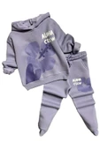 Kız Çocuk Aloha Crew Digital Baskı Kapüşonlu Lila Eşofman Takım thumbnail 1
