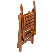 Antalya Side Ahşap Bahçe Takım : 100x200 +50 cm Uzayan Masa + 8 Katlanır Sandalye - 7