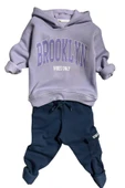Kız Çocuk Brooklyn Detaylı Kapüşonlu Lila Eşofman Takım thumbnail 1