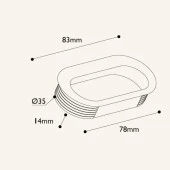 Gürçay Gömme Kulp Oval Parlak Krom (2 Adet) thumbnail 3