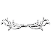 Desenli Çift Lale Kulp Krom - 1