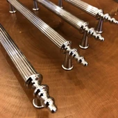 Gürçay Lüks Çizgili Çubuk Kulp Krom Çekmece Kapak Kulpu (2 Adet) - 4