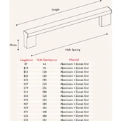 Aluminyum Çekmece Kapak Kulpu Sıra Kulp (2 Adet) - 3
