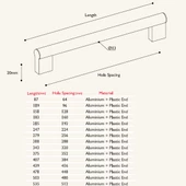 Aluminyum Çekmece Kapak Kulpu Uzun Kulp (2 Adet) - 4