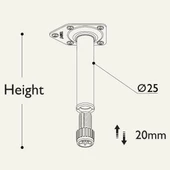 Gürçay Metal Mobilya Baza Ayağı 25mm Parlak Krom (4 Adet) - 6