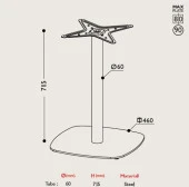 Tablalı Masa Ayağı 11.221 - Taban Çapı 46cm Siyah thumbnail 2