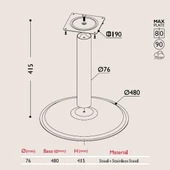 Tablalı Sehpa Ayağı 13.194 - Taban Çapı 48cm thumbnail 2