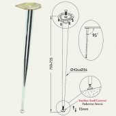 Gürçay Masa Ayağı 11.460 - 42-16mm Konik Açılı Krom Kaplama - 2
