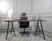 Dekoratif Çalışma Masası Ofis Ve Büro Laptop Bilgisayar Masası Metal - 6