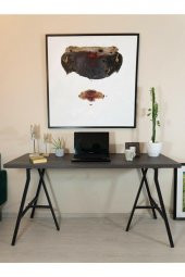 Dekoratif Çalışma Masası Ofis Ve Büro Laptop Bilgisayar Masası Metal - 7