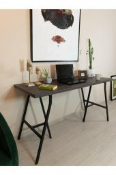 Dekoratif Çalışma Masası Ofis Ve Büro Laptop Bilgisayar Masası Metal - 8