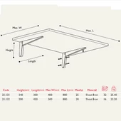 Gürçay Katlanabilir Duvar Balkon Mutfak Masa Ayağı 30cm - 3