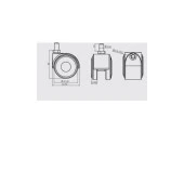 Mobilya Tekeri Döner Plastik H51mm Geçme 18mm - 2