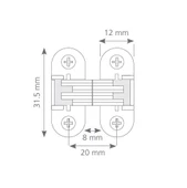 Plastik Oval Masa Menteşesi Zamak Gövde (2 Adet) - 2
