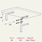 Gürçay Raf Altı Bağlantı Demiri Kapaklı 12cm (2 Adet) - 2