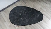 Siyah Mermer Desen Elips Orta Sehpa - 4