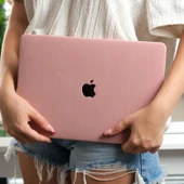 MacBook Pro 13 Kılıf Süet Dokulu Kadife Soft Touch Sert Hard Case USB-C Darbe Çizilme Koruma thumbnail 9