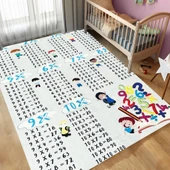 Çocuk Bebek Halısı Çarpım Tablosu eğitici oyun Halısı Gri Halı Yıkanabilir Kaymaz Taban - 2