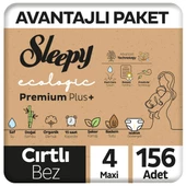 Sleepy Ecologic Premium Plus Avantajlı Paket Bebek Bezi 4 Numara Maxi 156 Adet    thumbnail 1