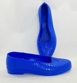 Makosen Lacivert Plastik Naylon Ayakkabı Düz Topuksuz - 5