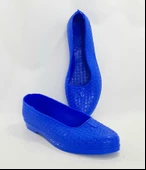 Makosen Lacivert Plastik Naylon Ayakkabı Düz Topuksuz - 3